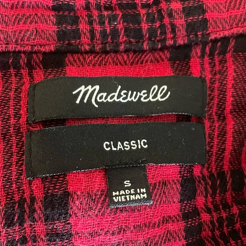 Madewell Red Plaid Button-Up Shirt - S